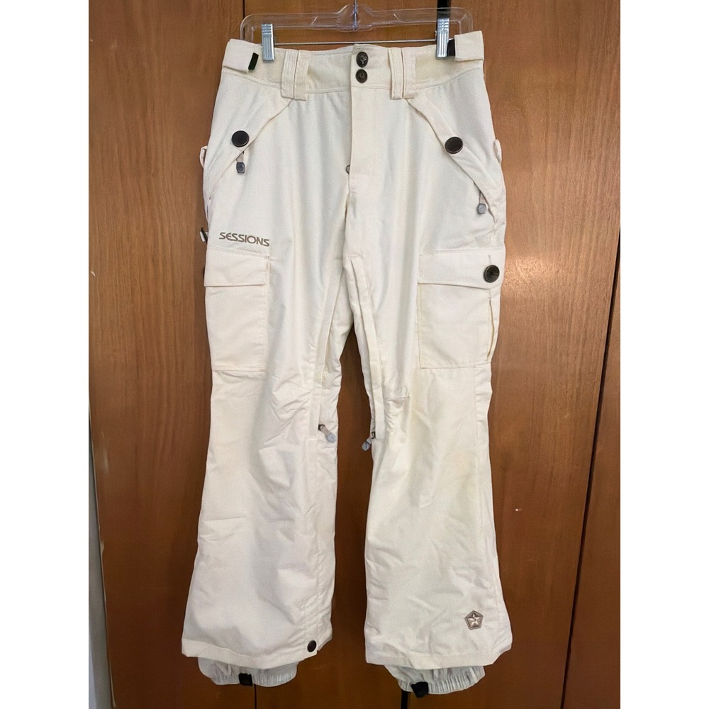 Sessions Terrain Series Motion Pant Off White Snowboard Ski Pants RECCO Womens S